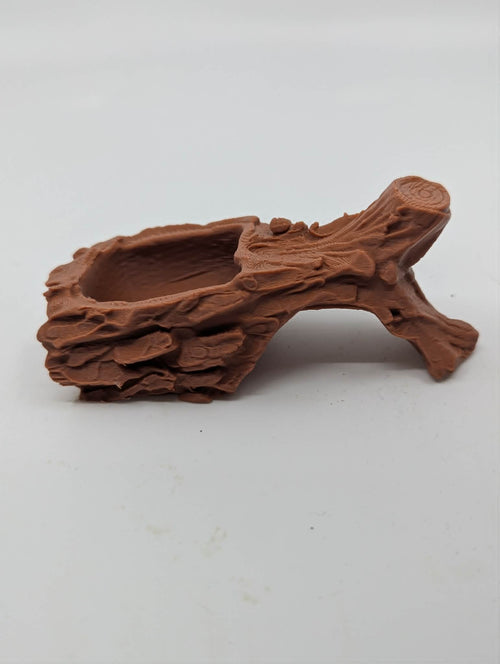 Realistic Log Water & Food Dish - Reptile Terrarium Decor
