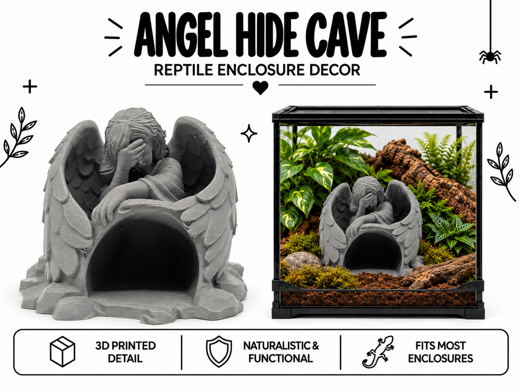Angel Hide Cave | Gothic Critter Enclosure Decor