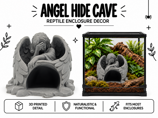 Angel Hide Cave | Gothic Critter Enclosure Decor