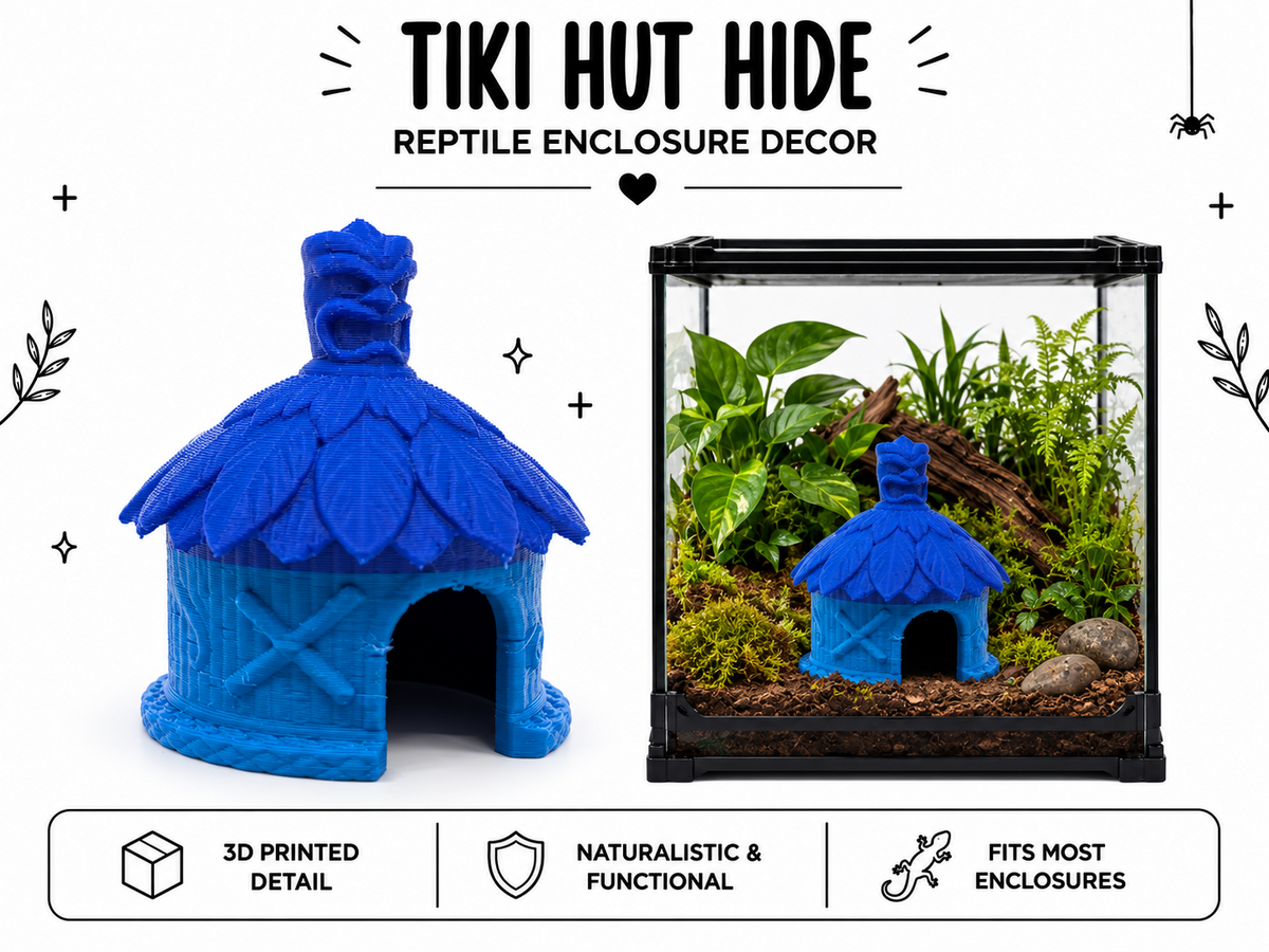 Tiki Hut Hide – Tropical Reptile & Amphibian Décor
