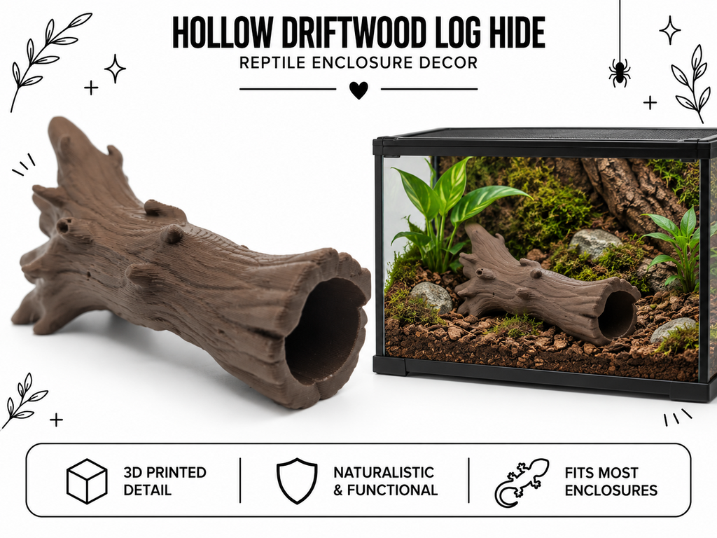 Hollow Driftwood Log Hide – Natural Tunnel Shelter