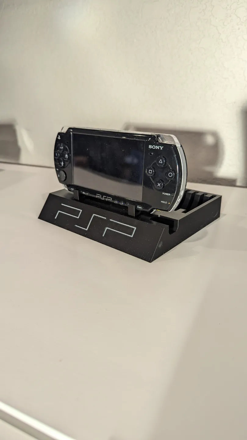 PSP stand with PlayStation logo