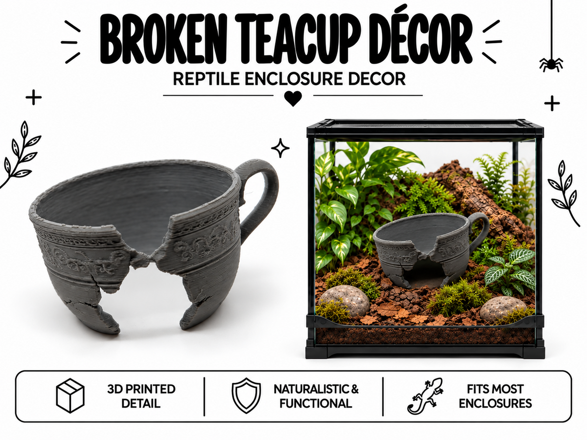 Broken Teacup Enclosure Décor Fantasy Ruins Accent