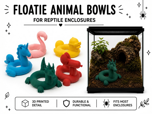 Floatie Animal Bowl Holders for Reptile Enclosures