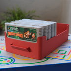 Super Nintendo cartridge storage box detail