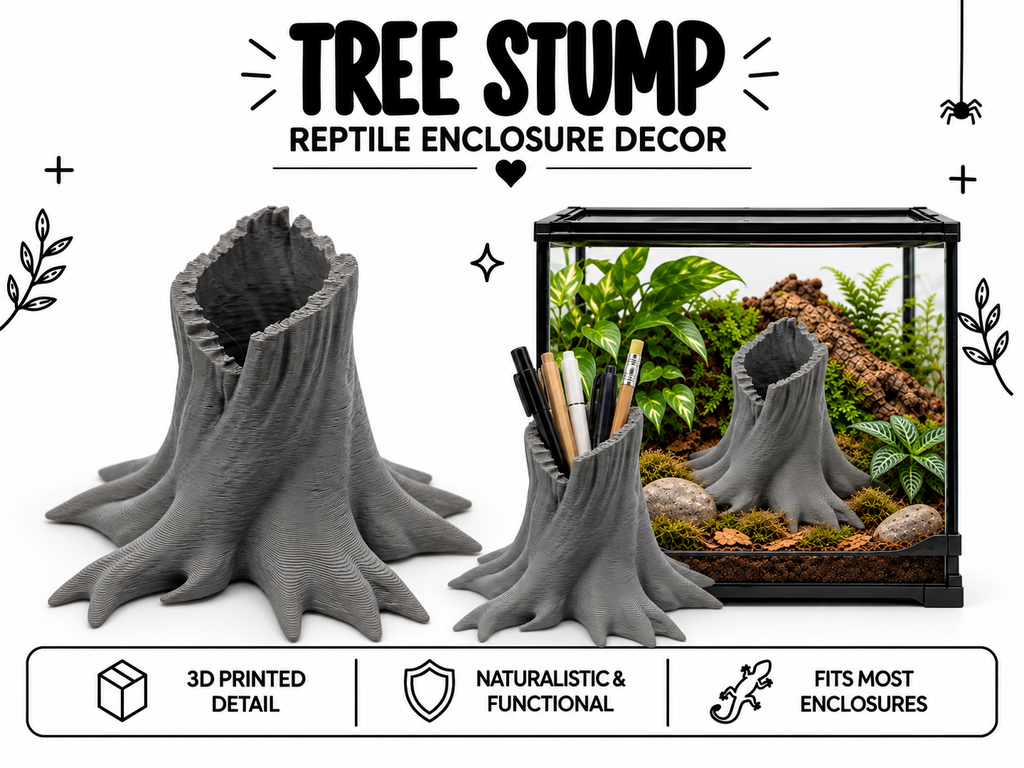 Tree Stump Holder Desk Organizer & Enclosure Decor