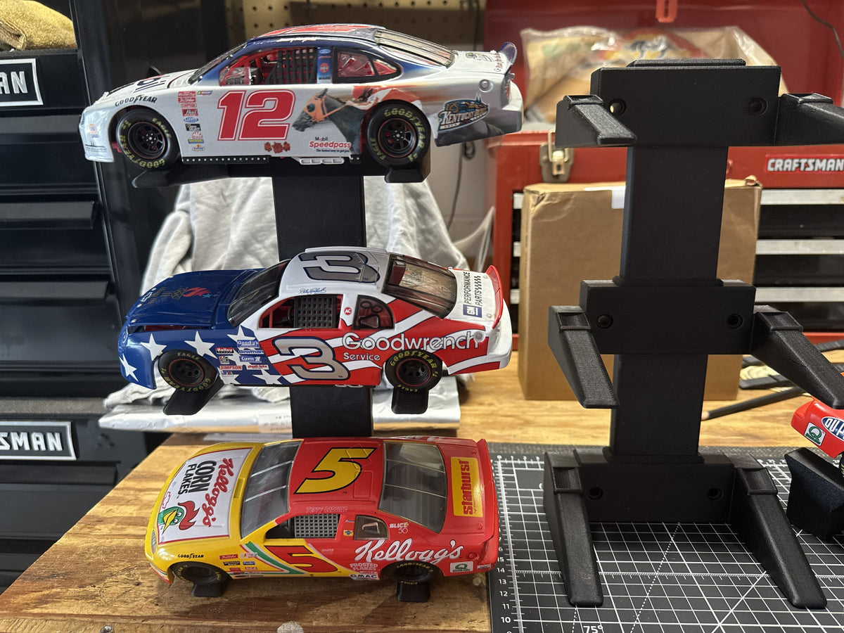 Diecast car stand with cars