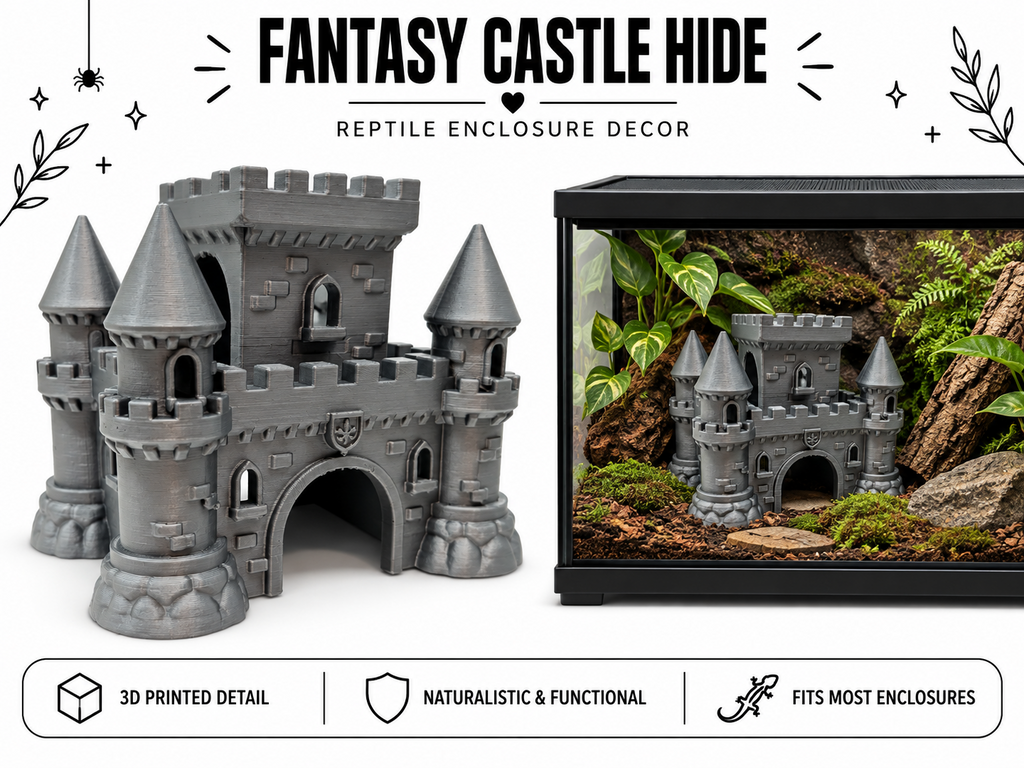 Fantasy Castle Hide for Reptile Enclosures