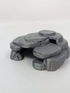 Layered Stone Burrow Reptile Hide - Low-Profile Rock Cave - Decor