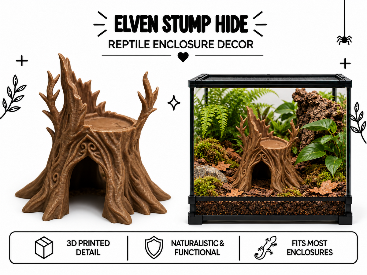 Elven Stump Hide – Fantasy Woodland Reptile Decor