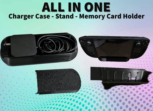 Steam Deck Charger Memory Card All In One Stand and Case