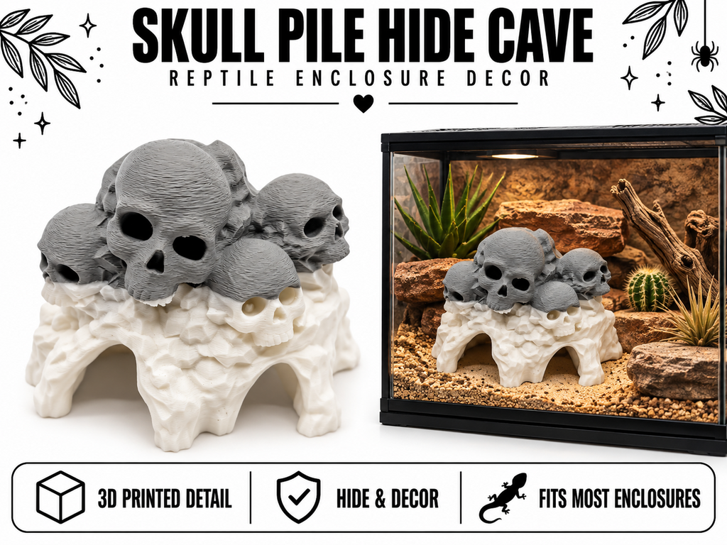 Skull Pile Hide Cave | Critter Enclosure Decor