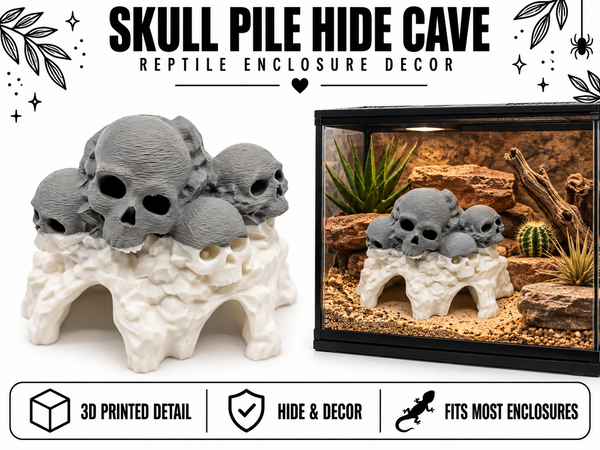 Skull Pile Hide Cave | Critter Enclosure Decor