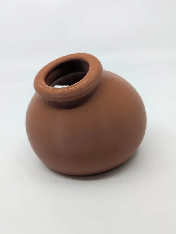 Cracked Clay Pot Hide - Terracotta Reptile Hide Cave - Decor