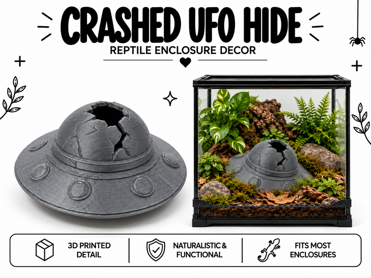 Crashed UFO Hide – Space-Themed Enclosure Décor