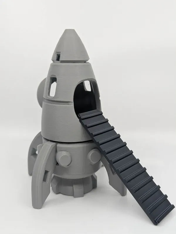 Space Capsule Rocket Hide & Climbing Decor - Reptile Terrarium Decor