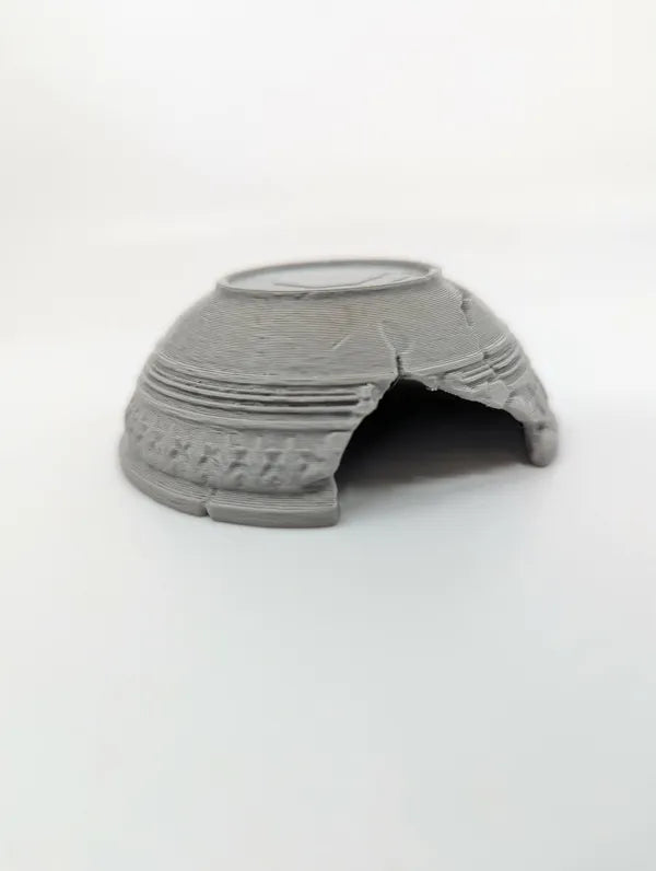 Broken Stone Bowl Hide / Dual-Purpose Décor - Reptile Decor