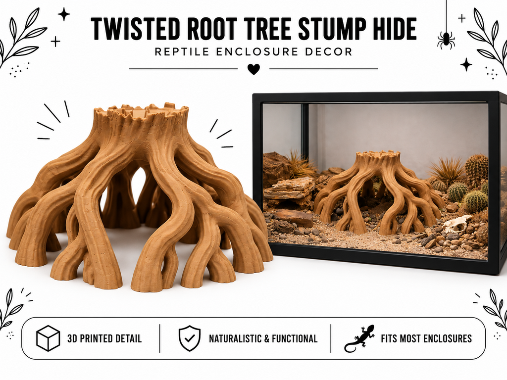 Twisted Root Tree Stump Hide – Terrarium Decor