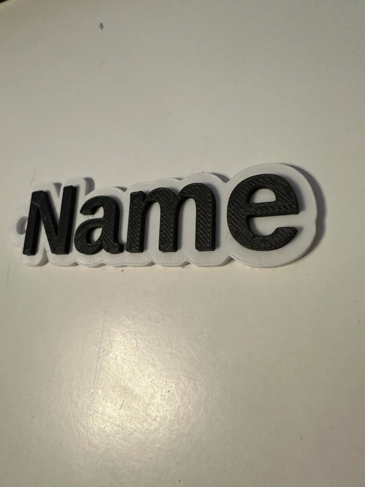 Custom name keychain on a bag