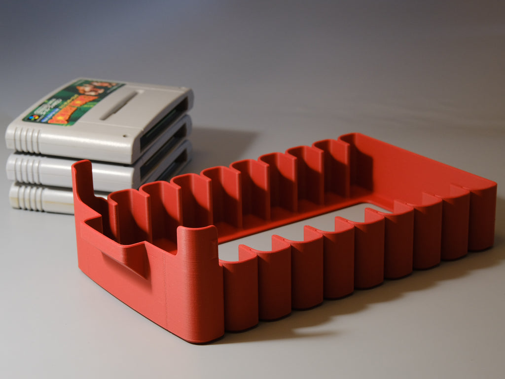 Super Nintendo game organizer side view