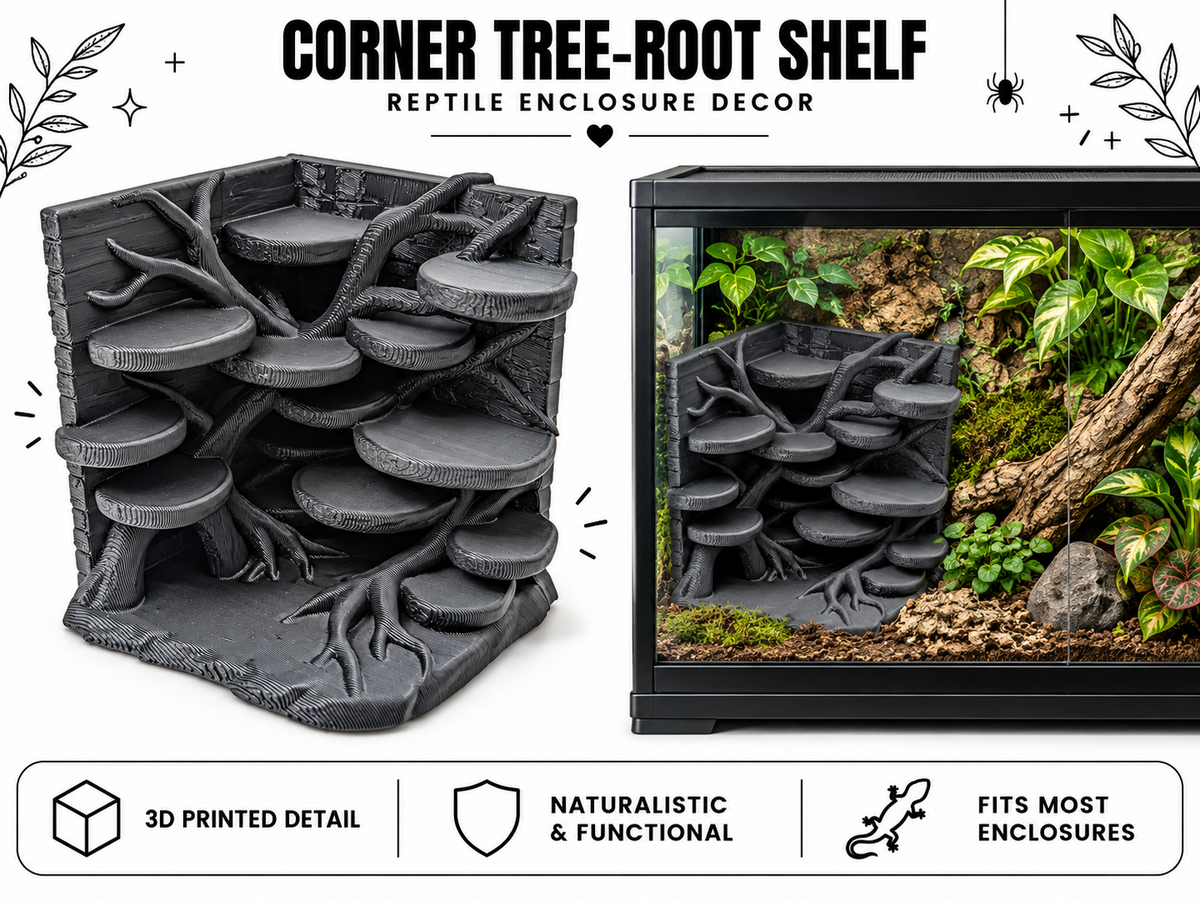 Corner Tree-Root Shelf — Multi-Level backsplash