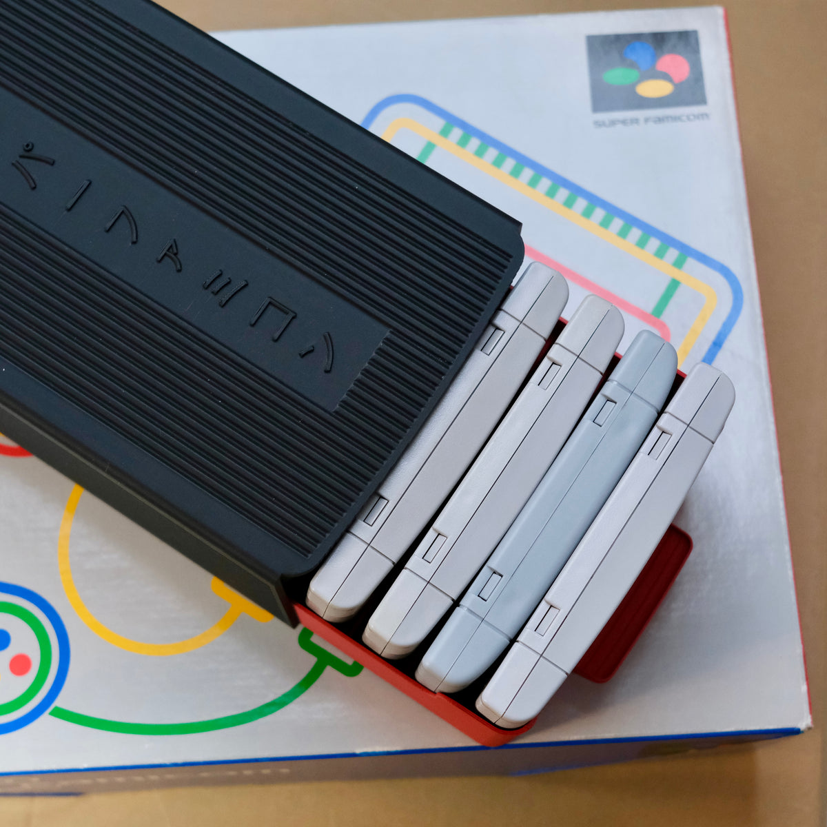 SNES cartridge organizer in use