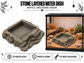Stone layered reptile water dish, 3D printed