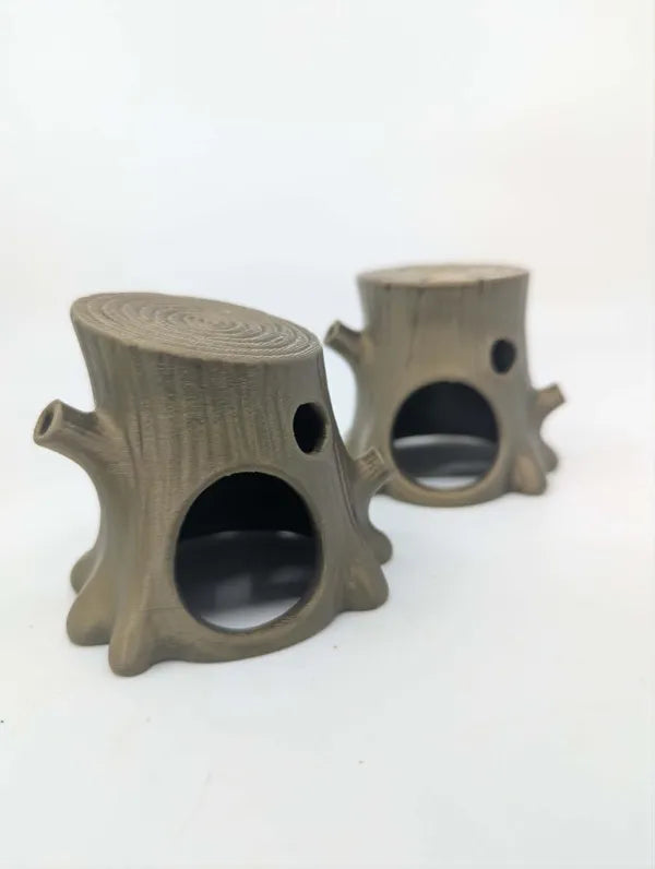 Rustic Tree Stump Hide for Terrariums - Reptile Enclosure Decor