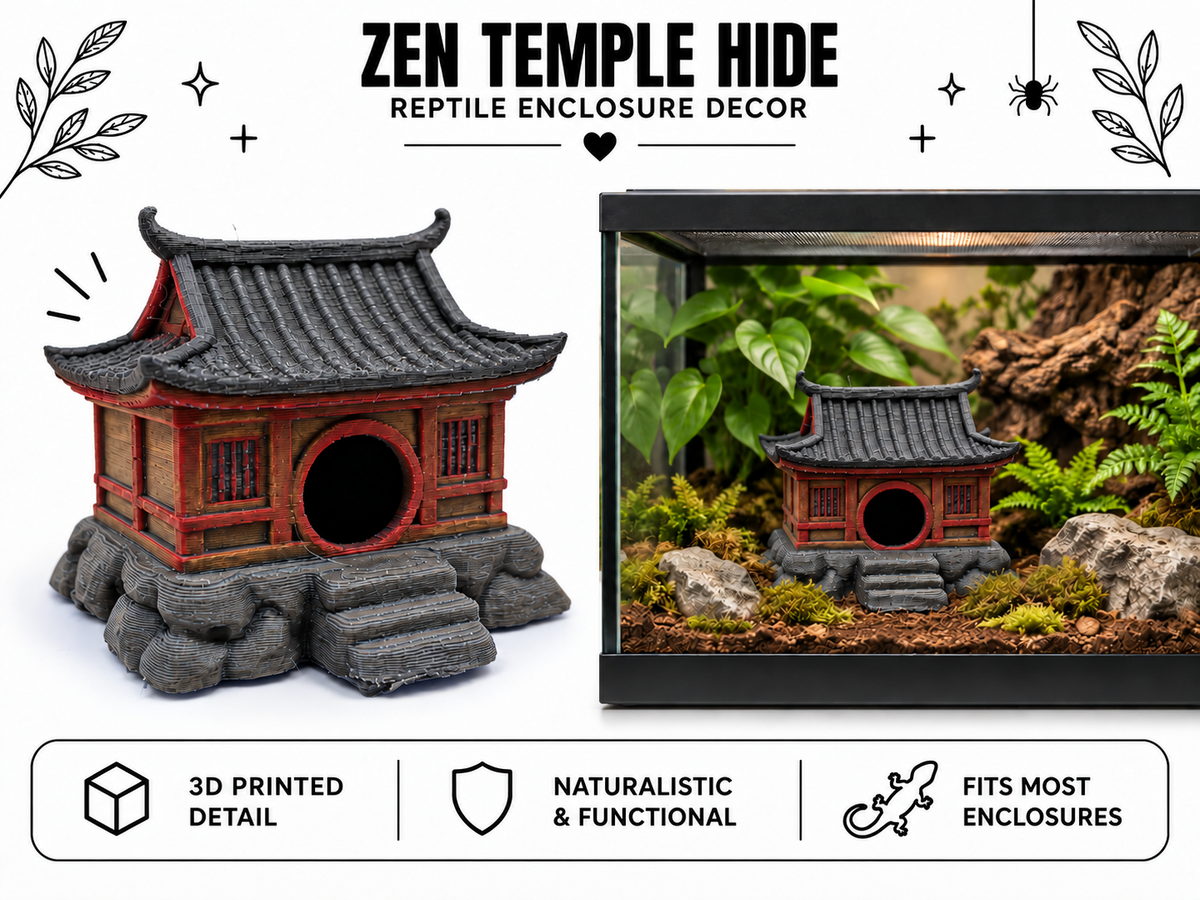Zen Temple Hide – Japanese Pagoda Terrarium Décor