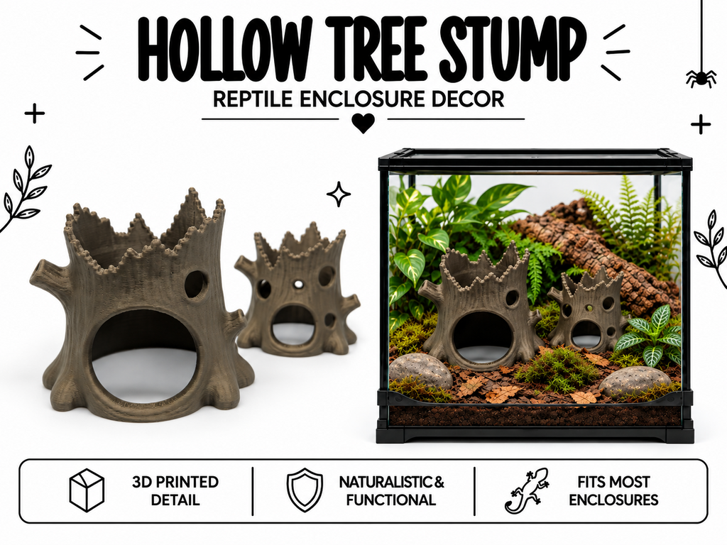 Hollow Tree Stump Hide for Terrariums