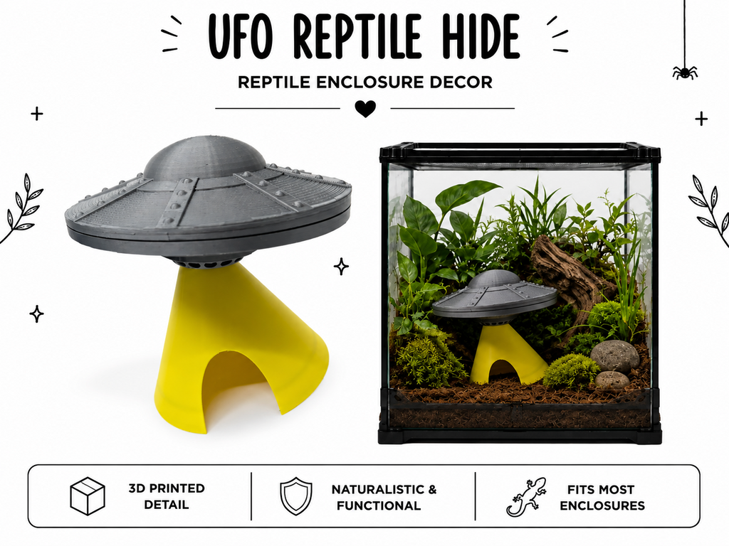 UFO Reptile Hide – Space-Themed Enclosure Décor