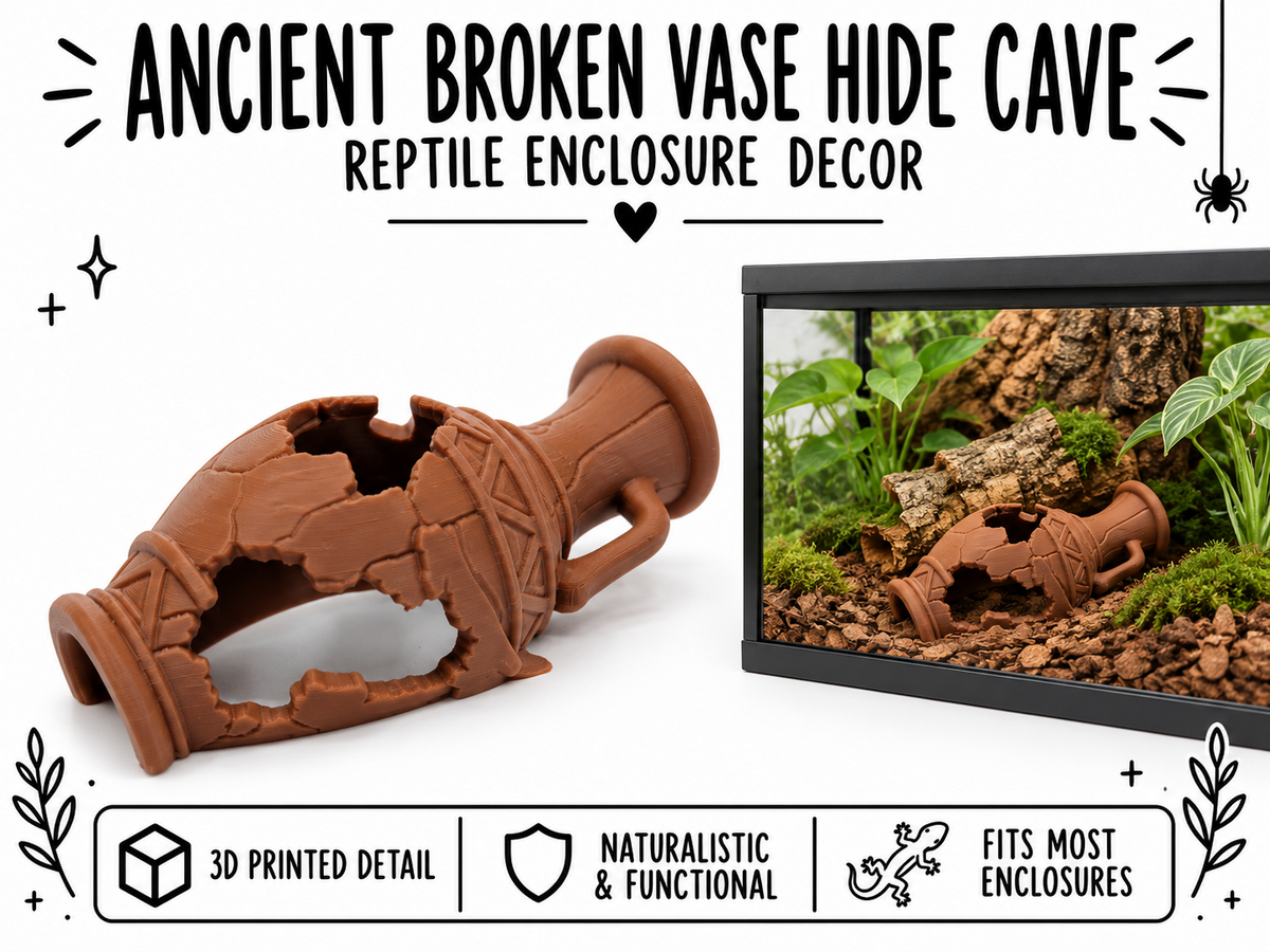 Ancient Broken Vase Reptile Hide Cave