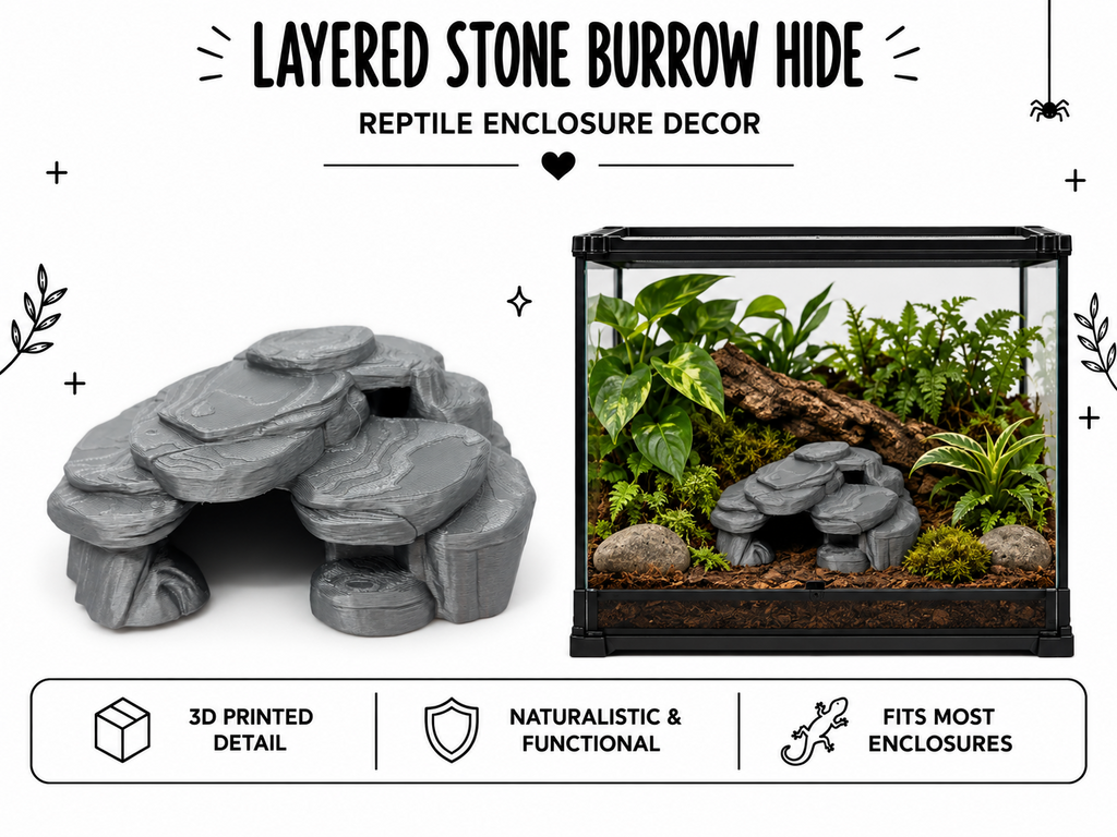Layered Stone Burrow Hide – Low-Profile Rock Cave
