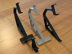Xbox 360 display stand parts laid out side by side