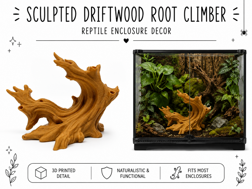 Sculpted Driftwood Root Climber – Natural Accent