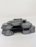 Layered Stone Burrow Reptile Hide - Low-Profile Rock Cave - Decor
