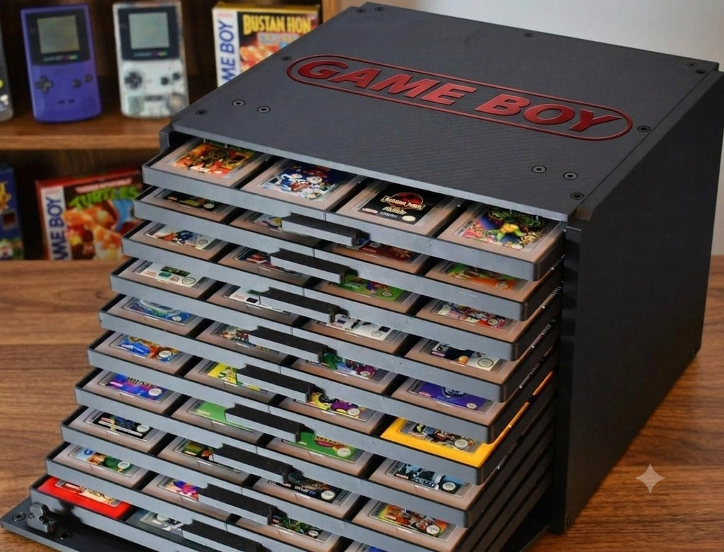 Modular game cartridge storage box for Nintendo Switch, Game Boy, DS, 3DS and PSP
